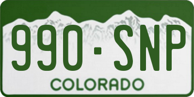 CO license plate 990SNP
