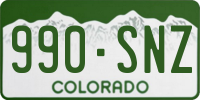 CO license plate 990SNZ