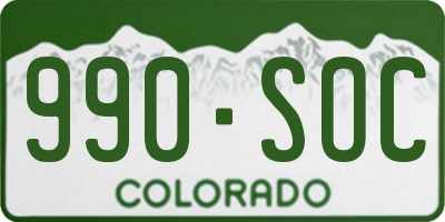 CO license plate 990SOC