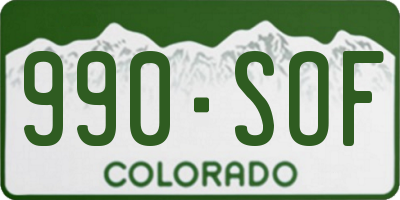 CO license plate 990SOF