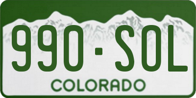 CO license plate 990SOL
