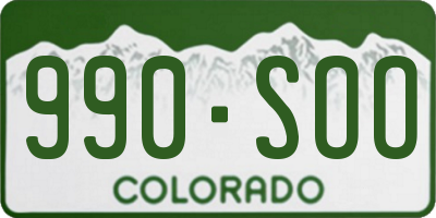 CO license plate 990SOO
