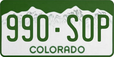 CO license plate 990SOP