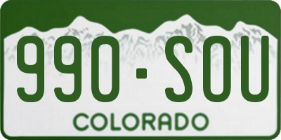 CO license plate 990SOU