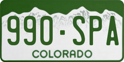 CO license plate 990SPA