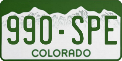 CO license plate 990SPE