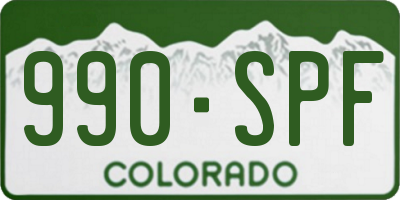 CO license plate 990SPF