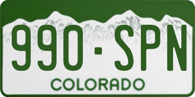 CO license plate 990SPN