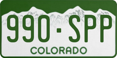 CO license plate 990SPP