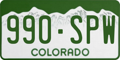 CO license plate 990SPW