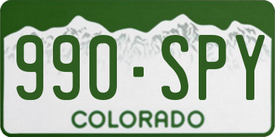 CO license plate 990SPY