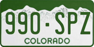 CO license plate 990SPZ