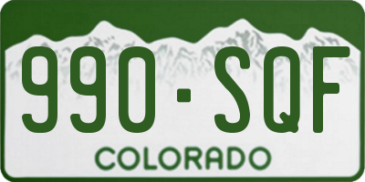 CO license plate 990SQF