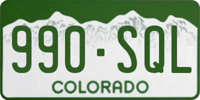 CO license plate 990SQL