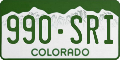 CO license plate 990SRI