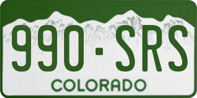 CO license plate 990SRS