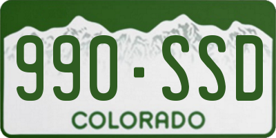 CO license plate 990SSD