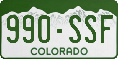 CO license plate 990SSF