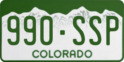CO license plate 990SSP