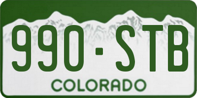 CO license plate 990STB