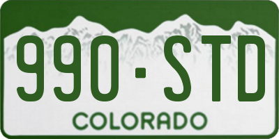 CO license plate 990STD