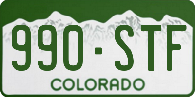 CO license plate 990STF