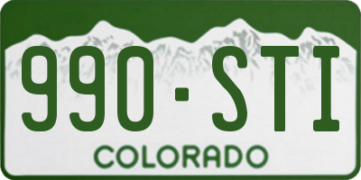 CO license plate 990STI