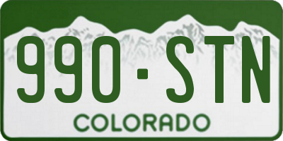 CO license plate 990STN