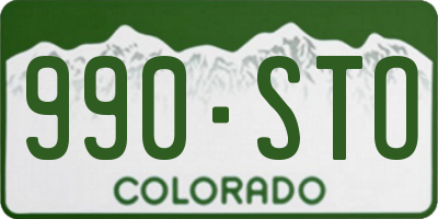 CO license plate 990STO
