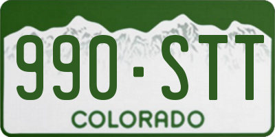 CO license plate 990STT