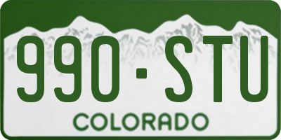CO license plate 990STU