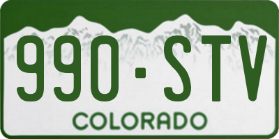 CO license plate 990STV