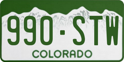 CO license plate 990STW