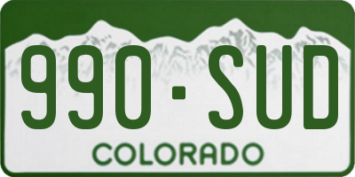 CO license plate 990SUD