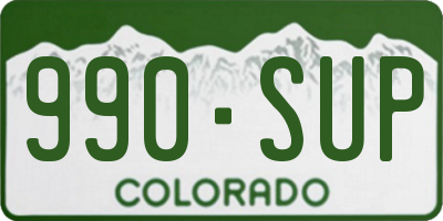 CO license plate 990SUP