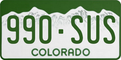 CO license plate 990SUS