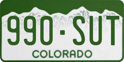 CO license plate 990SUT