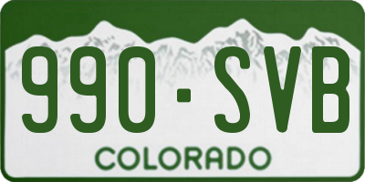 CO license plate 990SVB