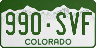 CO license plate 990SVF