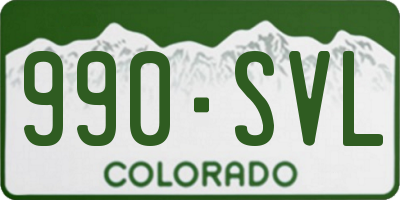 CO license plate 990SVL