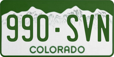 CO license plate 990SVN