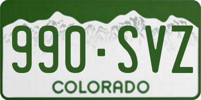 CO license plate 990SVZ