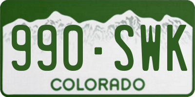 CO license plate 990SWK