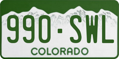 CO license plate 990SWL