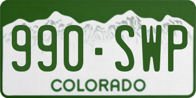 CO license plate 990SWP