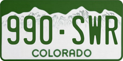 CO license plate 990SWR