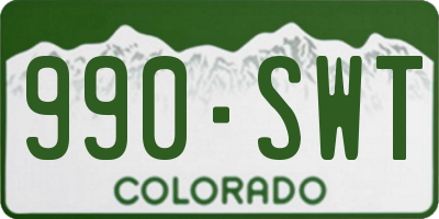 CO license plate 990SWT