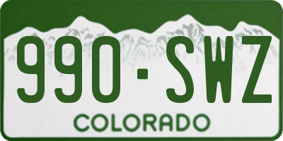 CO license plate 990SWZ