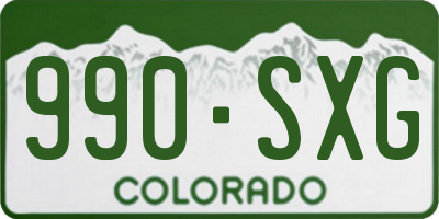 CO license plate 990SXG