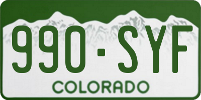 CO license plate 990SYF